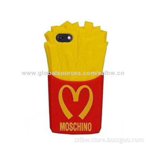 2014 McDonald's Fries Case Moschino Chips Design Soft Rubber Silicone Cellphone Cases for iPhone 5S